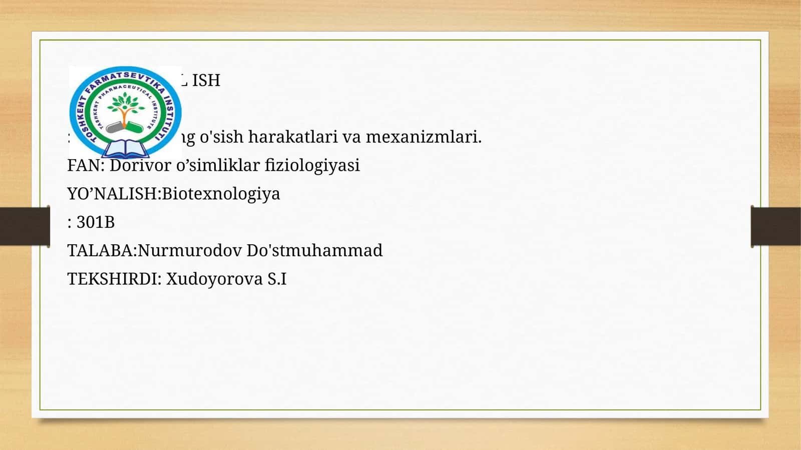 O'simliklarning o'sish harakatlari va mexanizmlari
