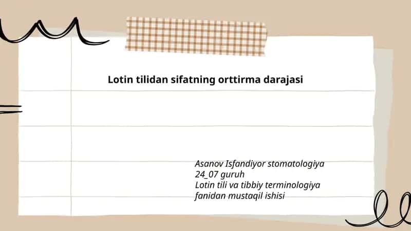 Lotin tilidan sifatning orttirma darajasi