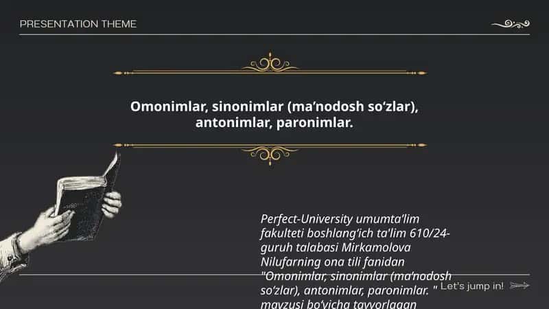 Omonimlar, sinonimlar (ma’nodosh so‘zlar), antonimlar, paronimlar.