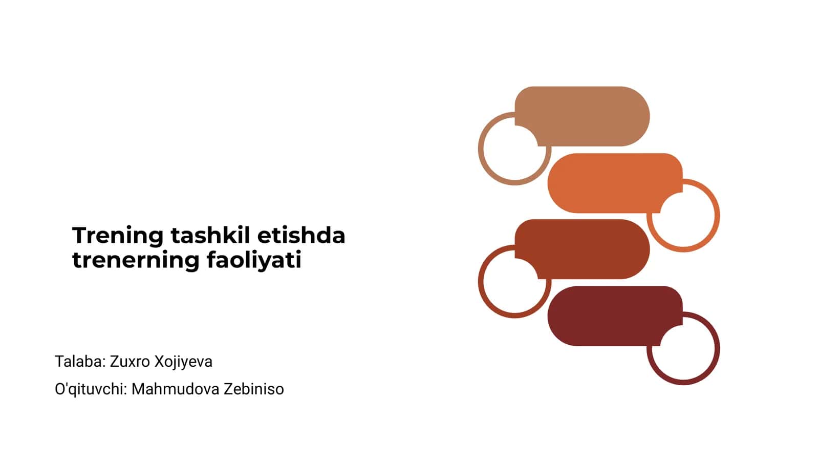 Trening tashkil etishda trenerning faoliyati