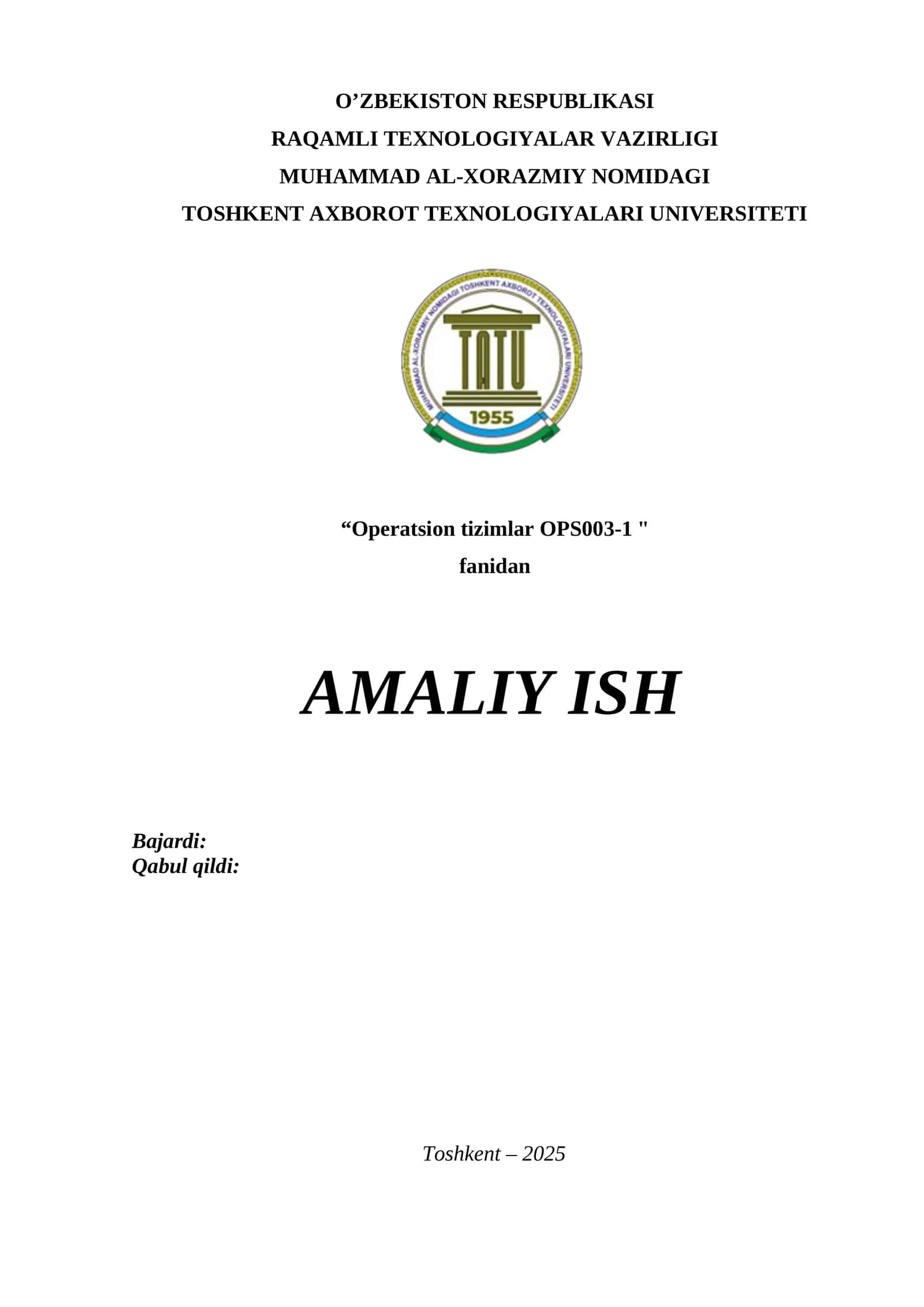 Virtuallashtirish tizimlarida bir nechta OT larni o’rnatish va sozlash. Amaliy ish