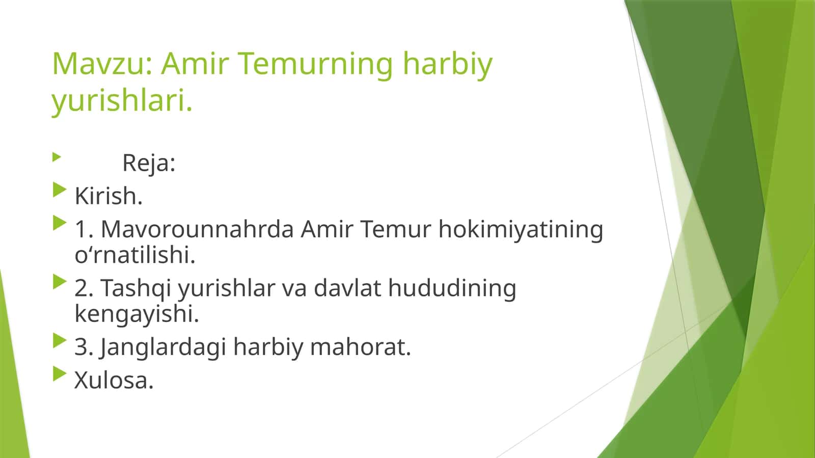 Amir Temurning harbiy yurishlari