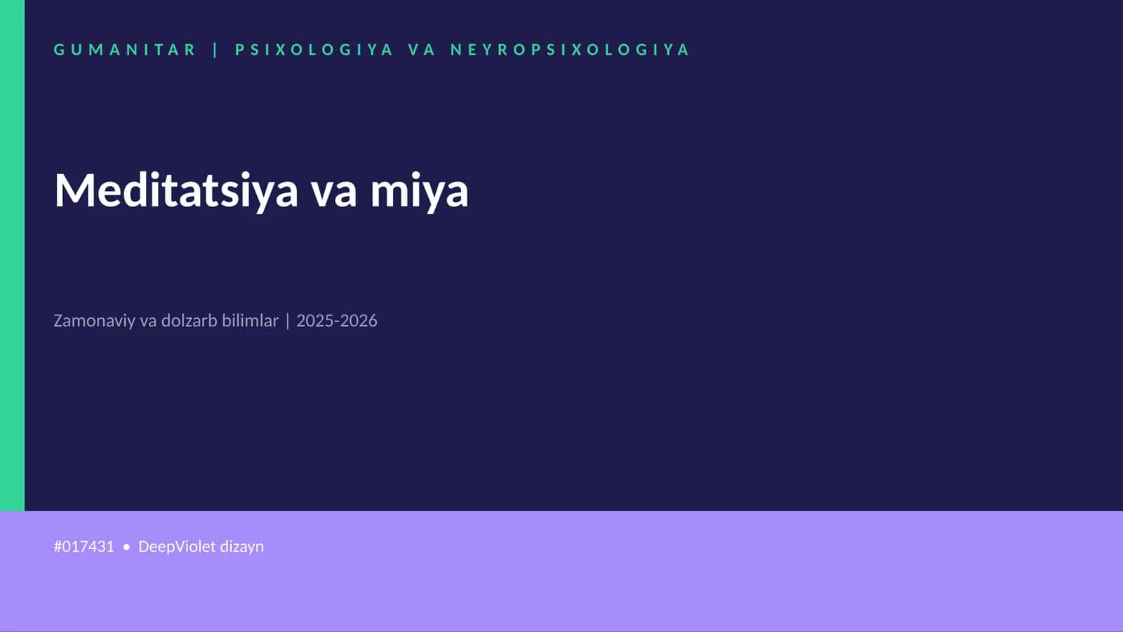 Meditatsiya va miya
