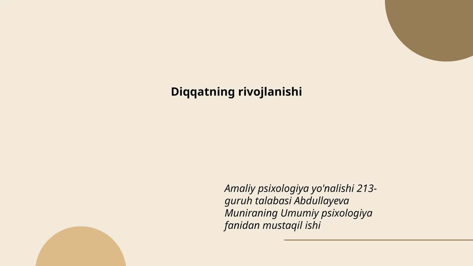 Diqqatning rivojlanishi