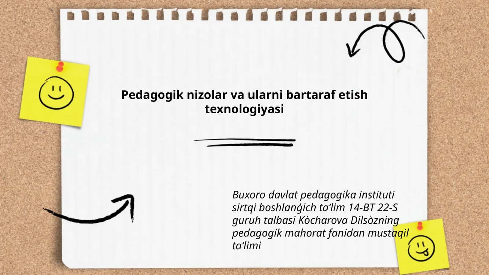 Pedagogik nizolar va ularni bartaraf etish texnologiyasi