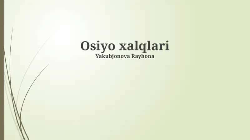 Ossеt madaniyati va urf-odatlari