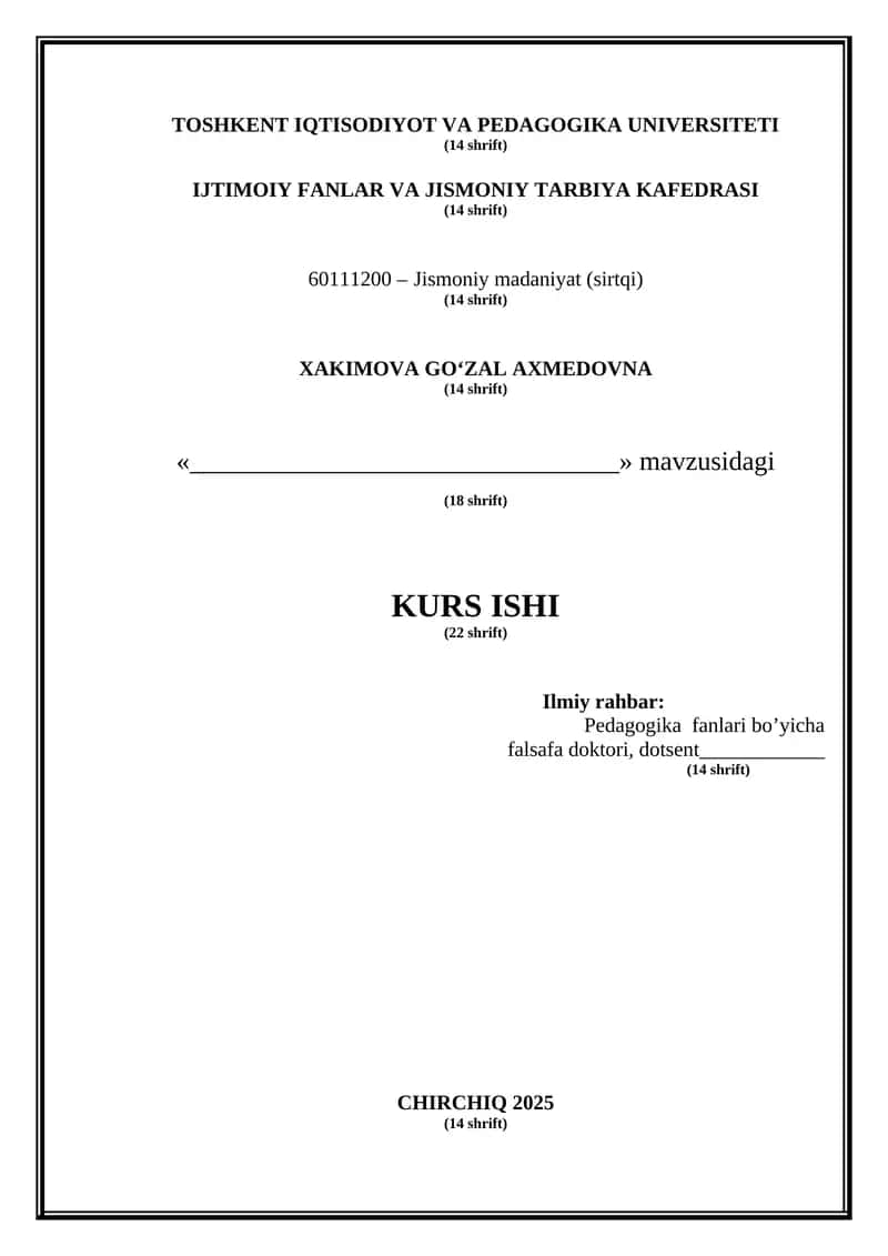 Jismoniy madaniyat (sirtqi)