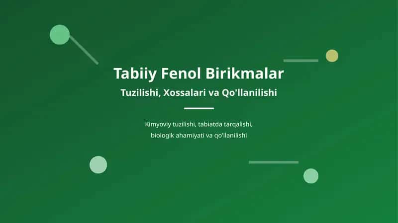 Tabiiy Fenol Birikmalar