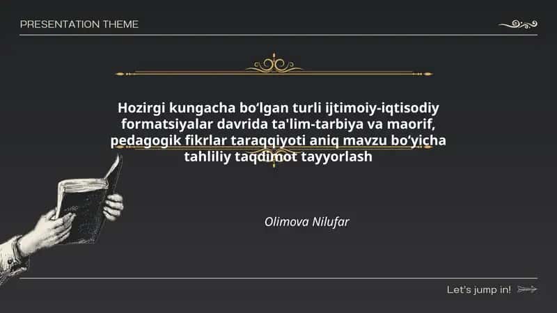 Tahliliy taqdimot tayyorlash