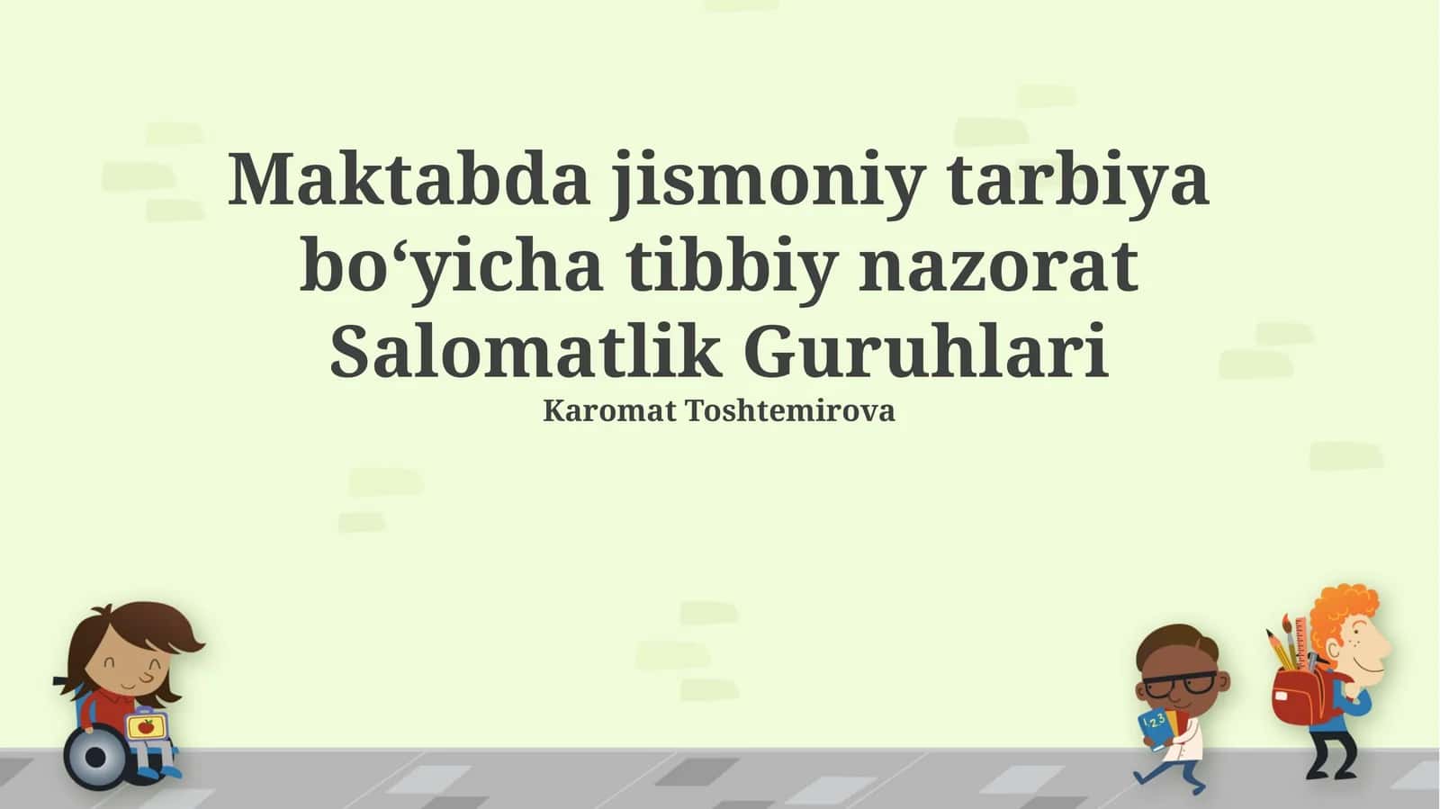 Umumiy qoidalar va tibbiy nazoratning asoslari