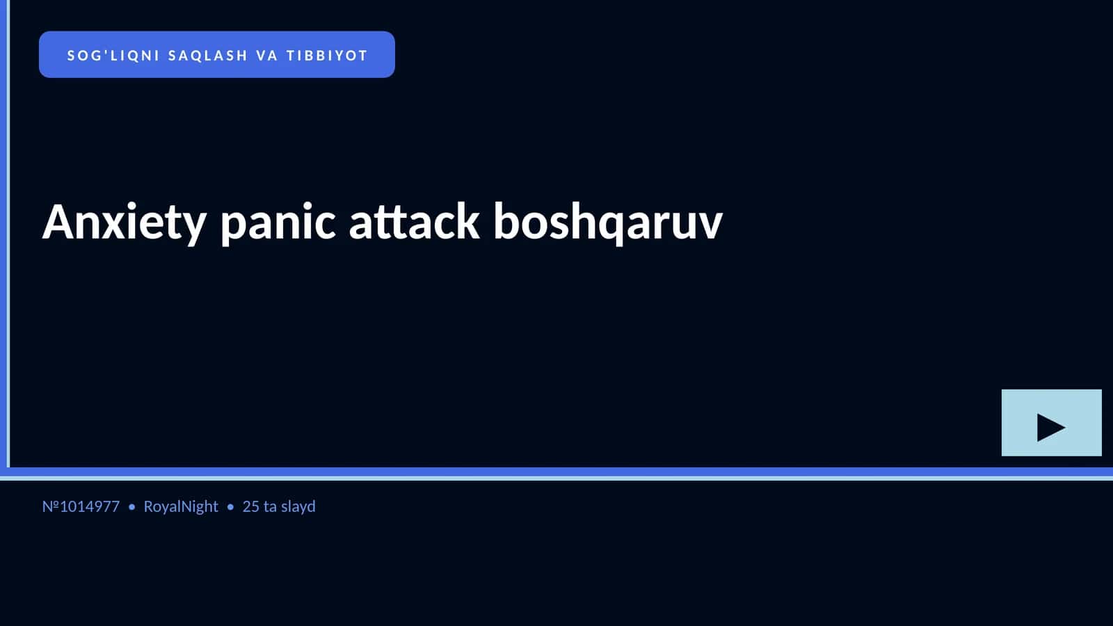Anxiety panic attack boshqaruv