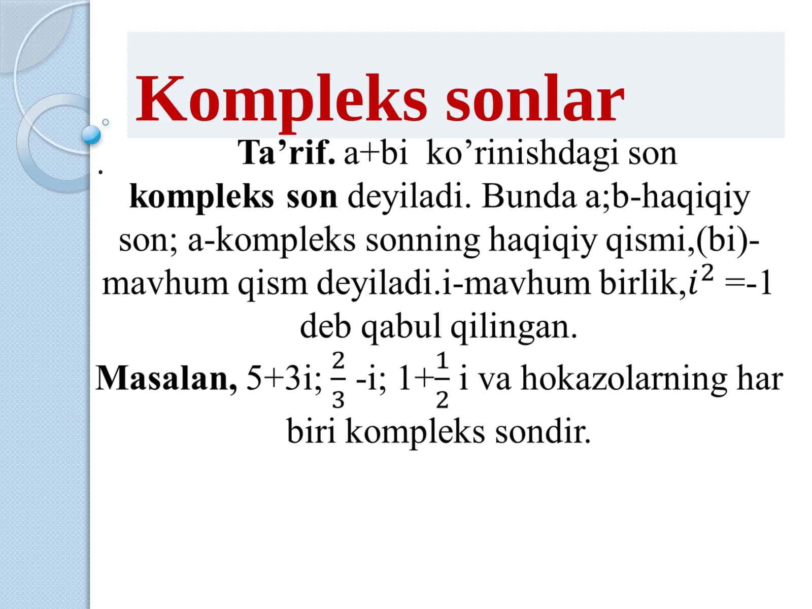 Komplekssonlar