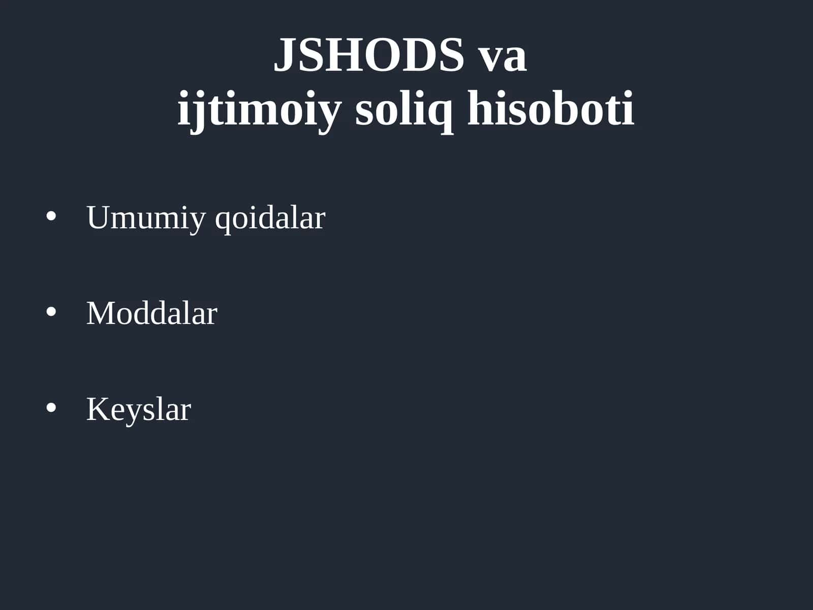 Umumiy qoidalar
