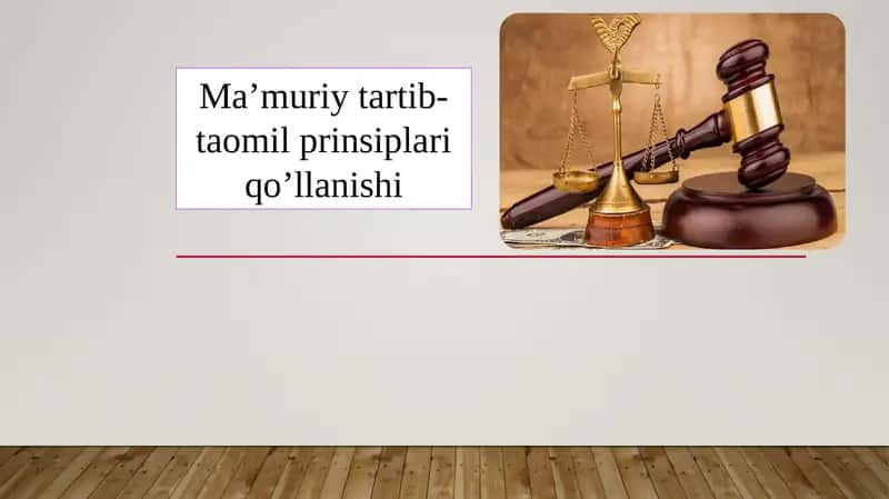 Ma’muriy tartib-taomil prinsiplari qo’llanishi