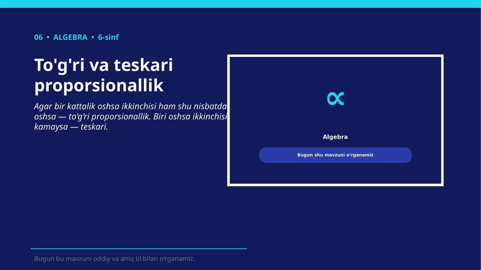 To'g'ri va teskari proporsionallik