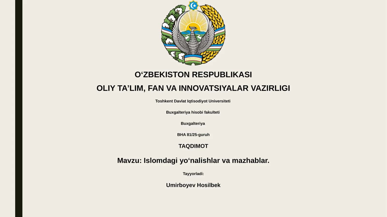 Islomdagi yoʻnalishlar va mazhablar