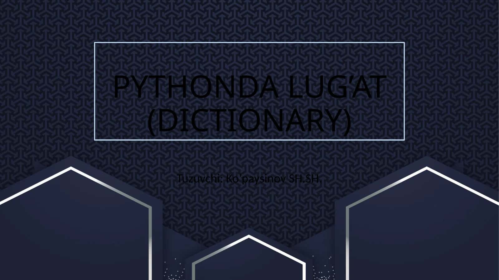 PYTHONDA LUG’AT (DICTIONARY)