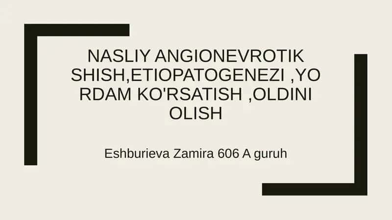 Angionevrotik shish (АШ) yoki Kvinke shishi