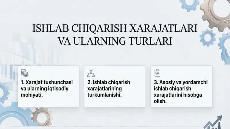 ishlab chiqarish xarajatlari va ularning turlari
