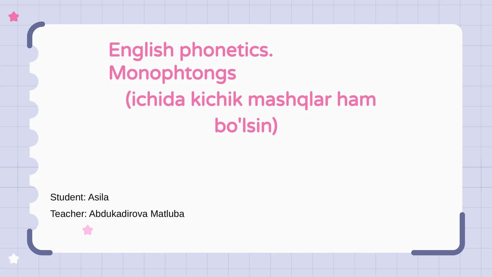 English phonetics. Monophtongs