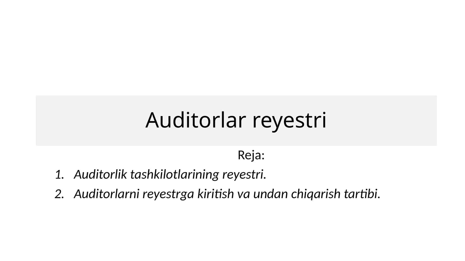 Auditorlar Reyestri