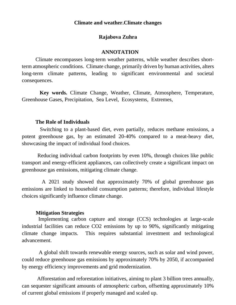 Climate and Weather. Climate Changes