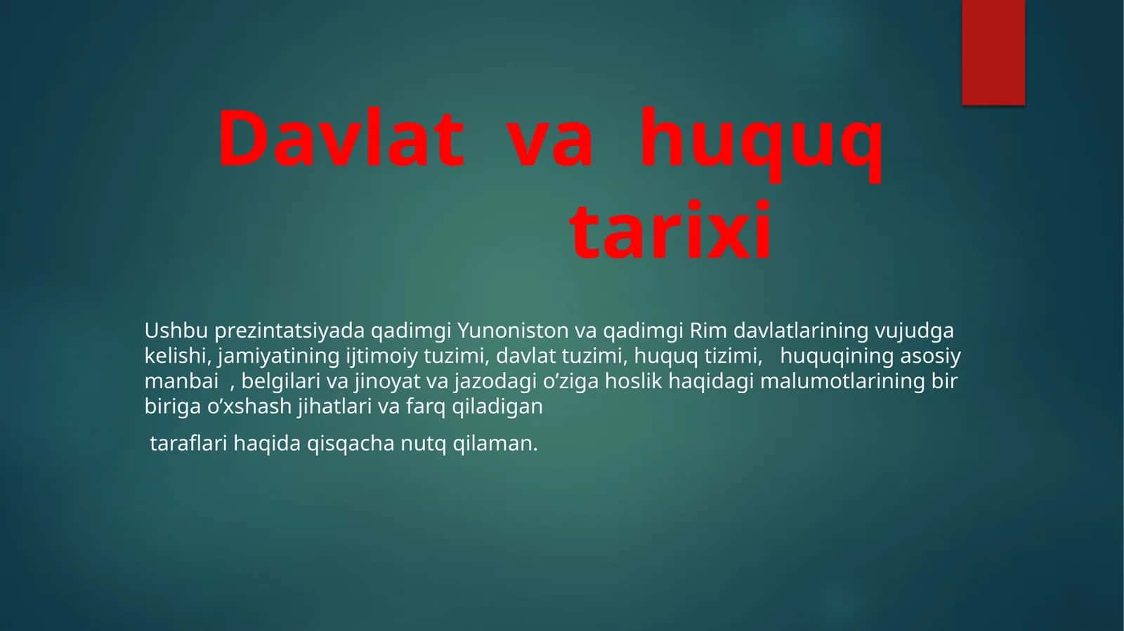 Davlat va huquq tarixi