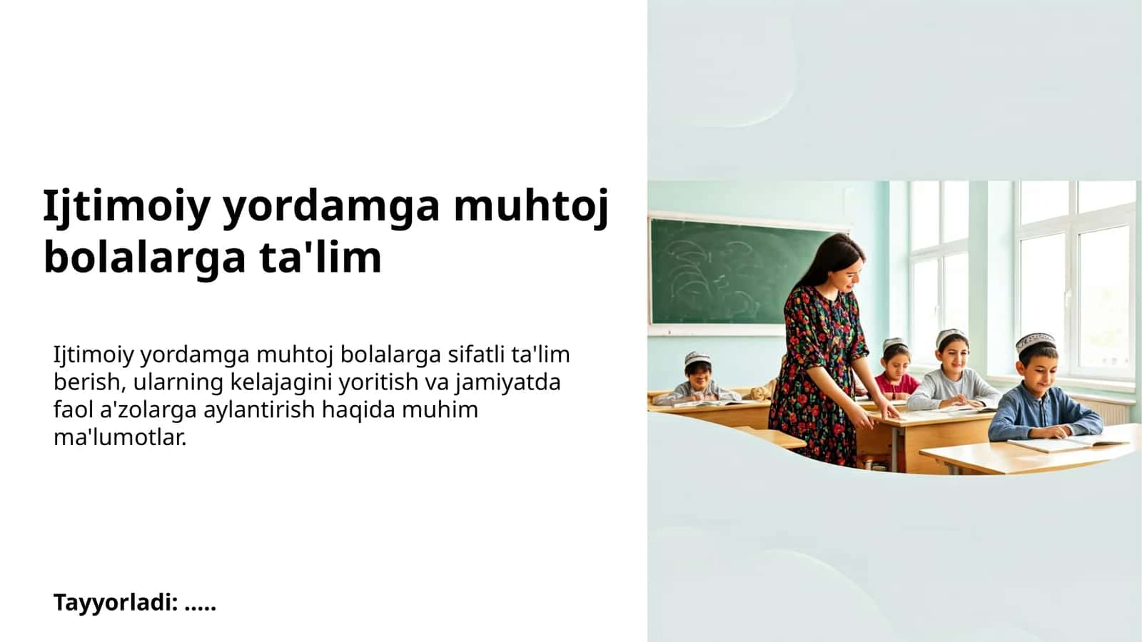 Bolalarga ijtimoiy yordamni ta'minlash