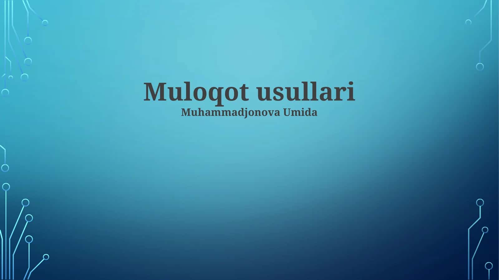 Muloqot usullari
