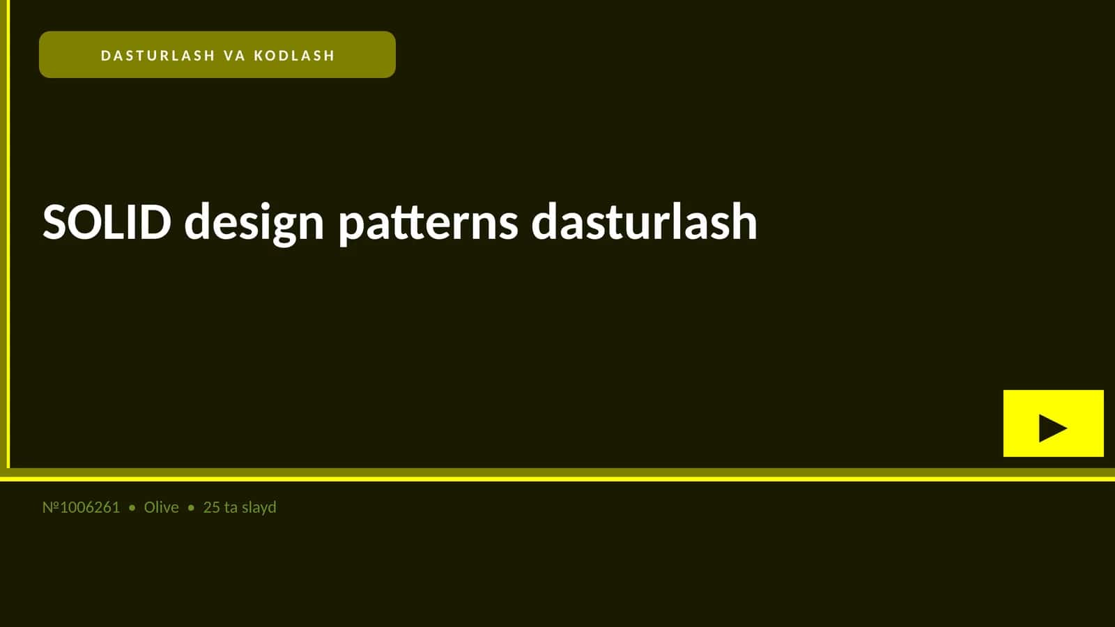 SOLID design patterns dasturlash