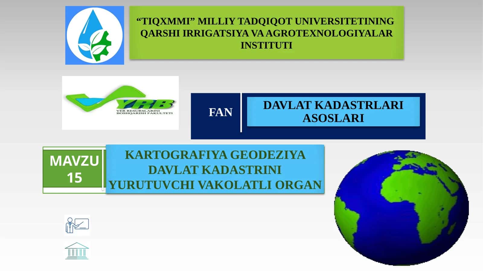 DAVLAT KADASTRLARI ASOSLARI