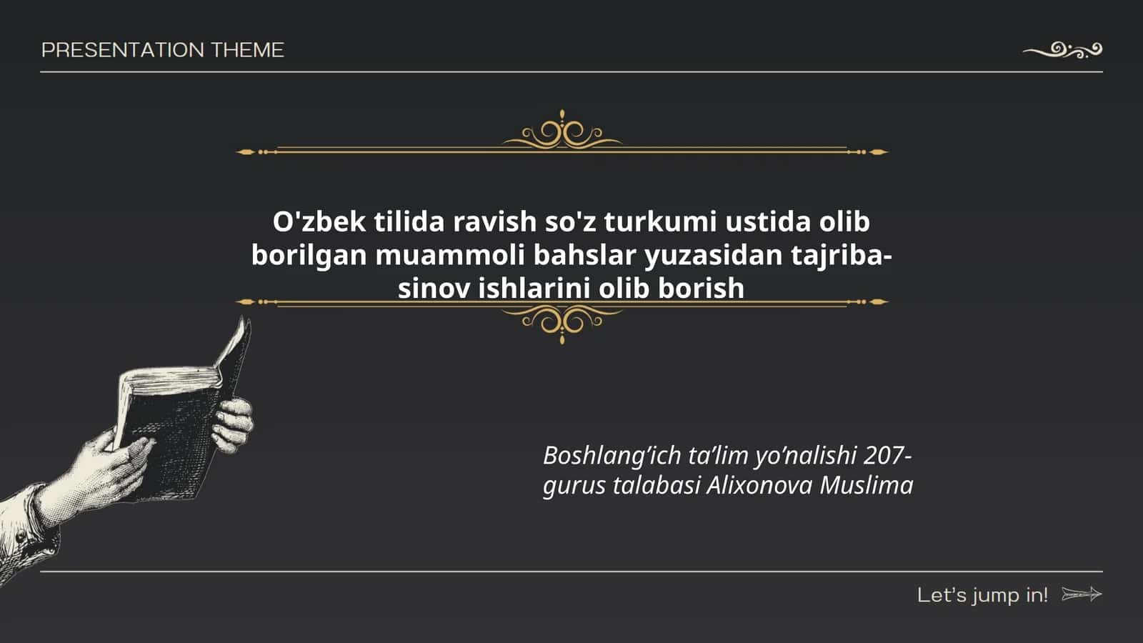 Boshlang’ich ta’lim yo’nalishi 207-gurus talabasi Alixonova Muslima