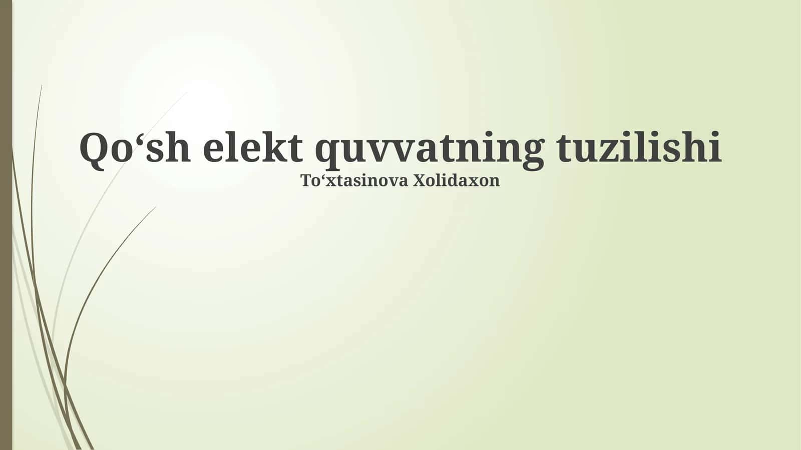 Qoʻsh elekt quvvatning tuzilishi