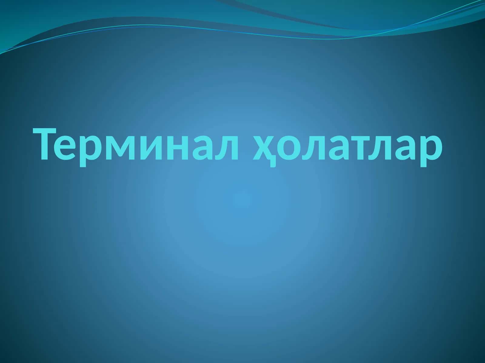 Терминалҳолатлар