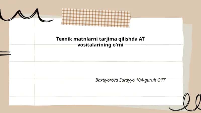 Neyron mashinani tarjima (NMT) va an'anaviy MT farqlari texnik matnlarda