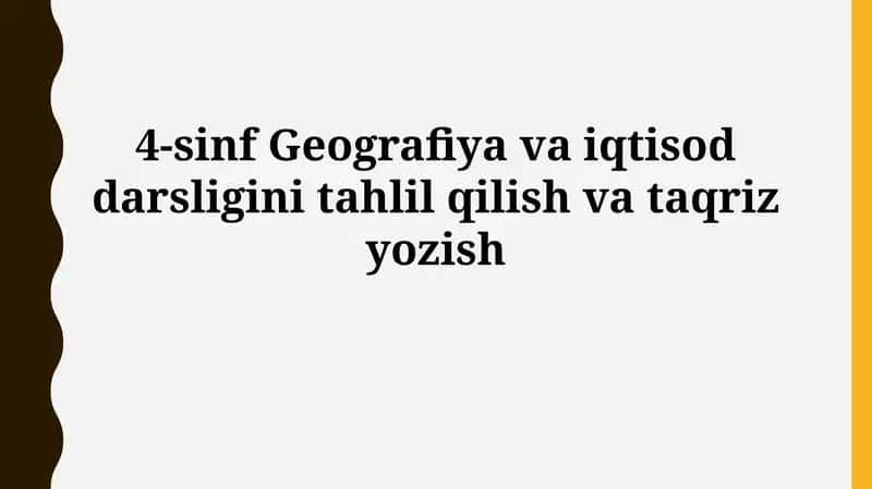 4-sinf Geografiya va iqtisod darsligi