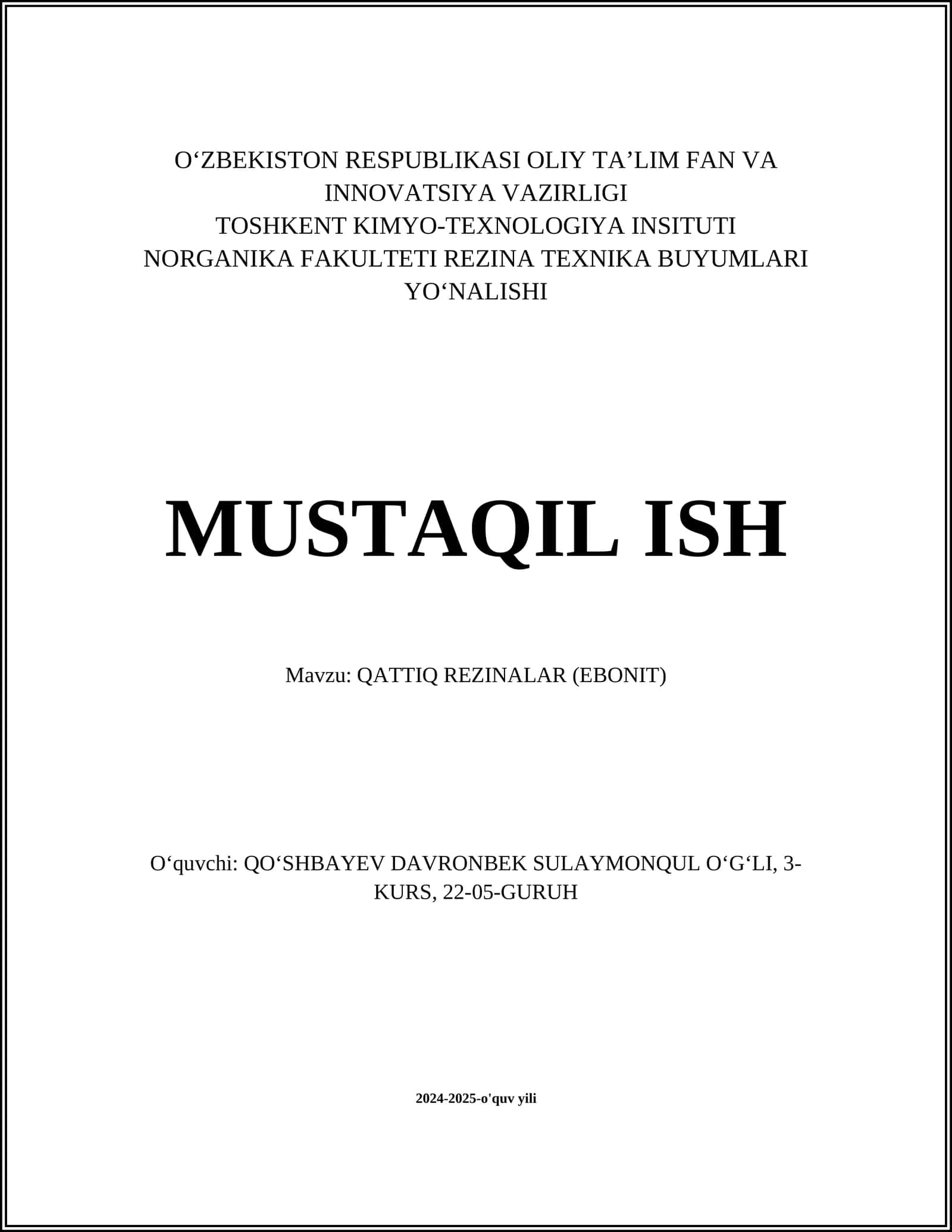 QATTIQ REZINALAR (EBONIT)