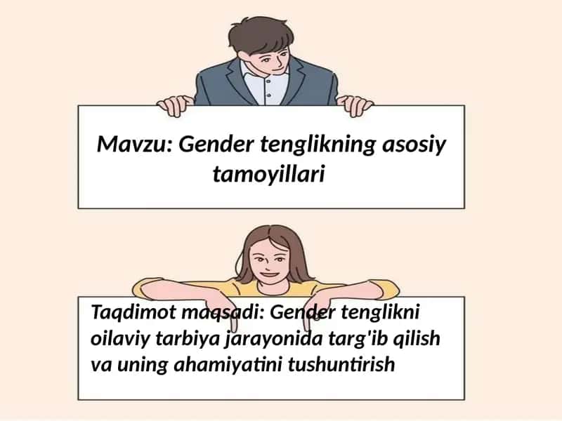 Gender tenglikning asosiy tamoyillari