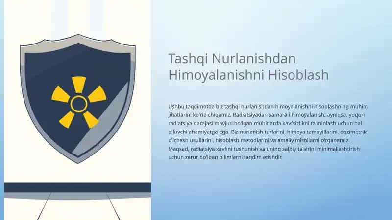 Tashqi nurlanishdan himoyalanishni hisoblash