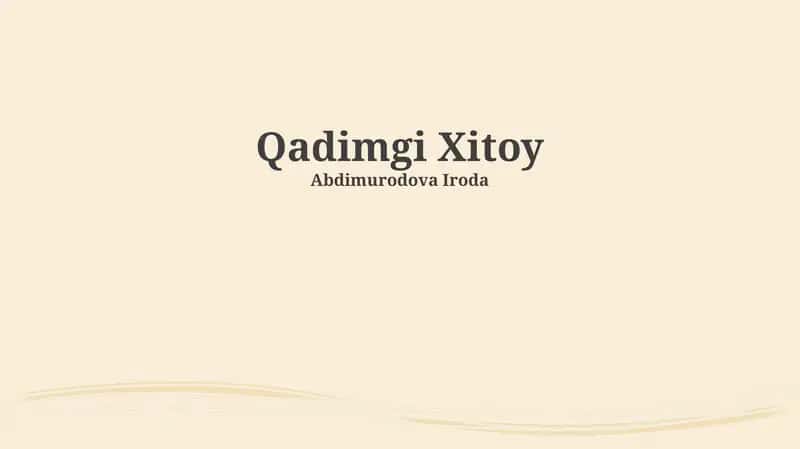 Qadimgi Xitoy