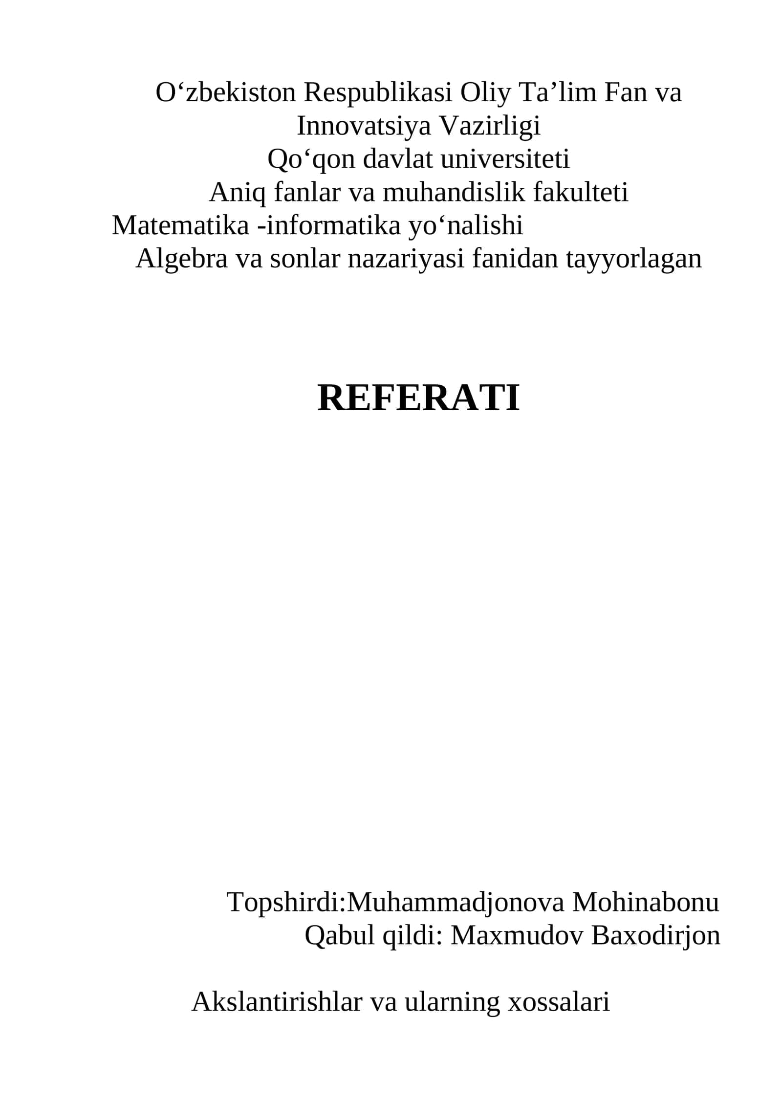 Akslantirishlar