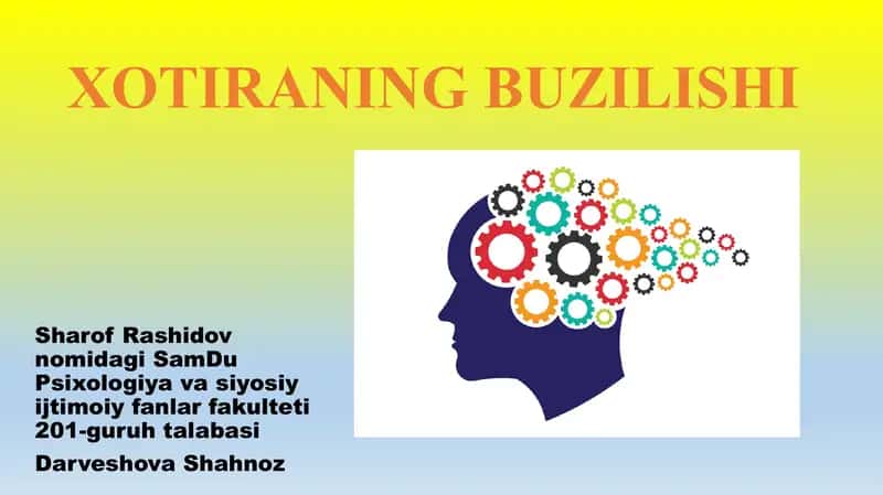 XOTIRANING BUZILISHI
