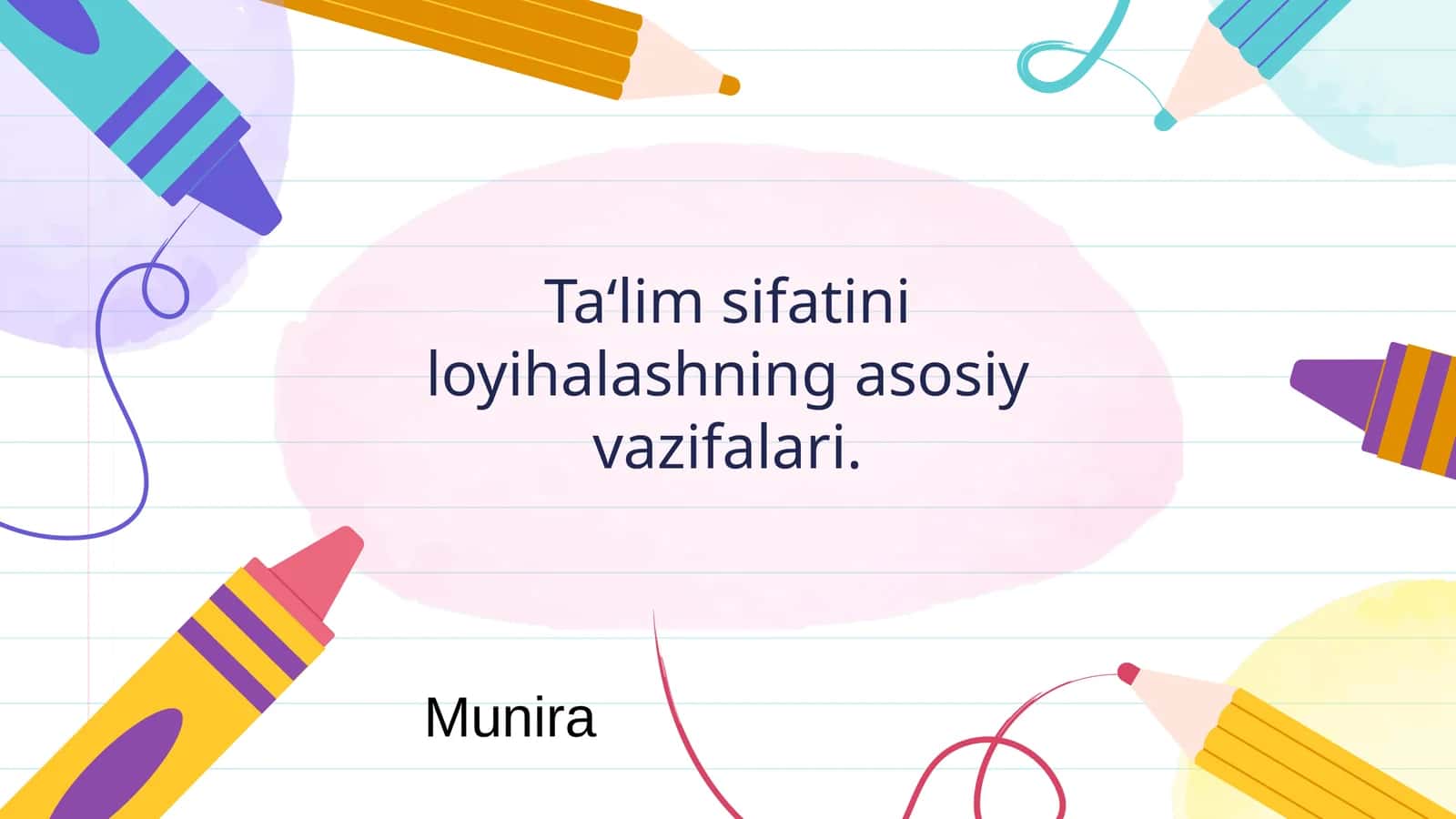 Ta‘lim sifatini loyihalashning asosiy vazifalari