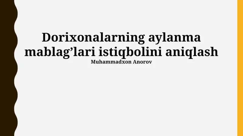 Farmatsevtika bozorida aylanma mablag'larni boshqarishning asosiy tendentsiyalari