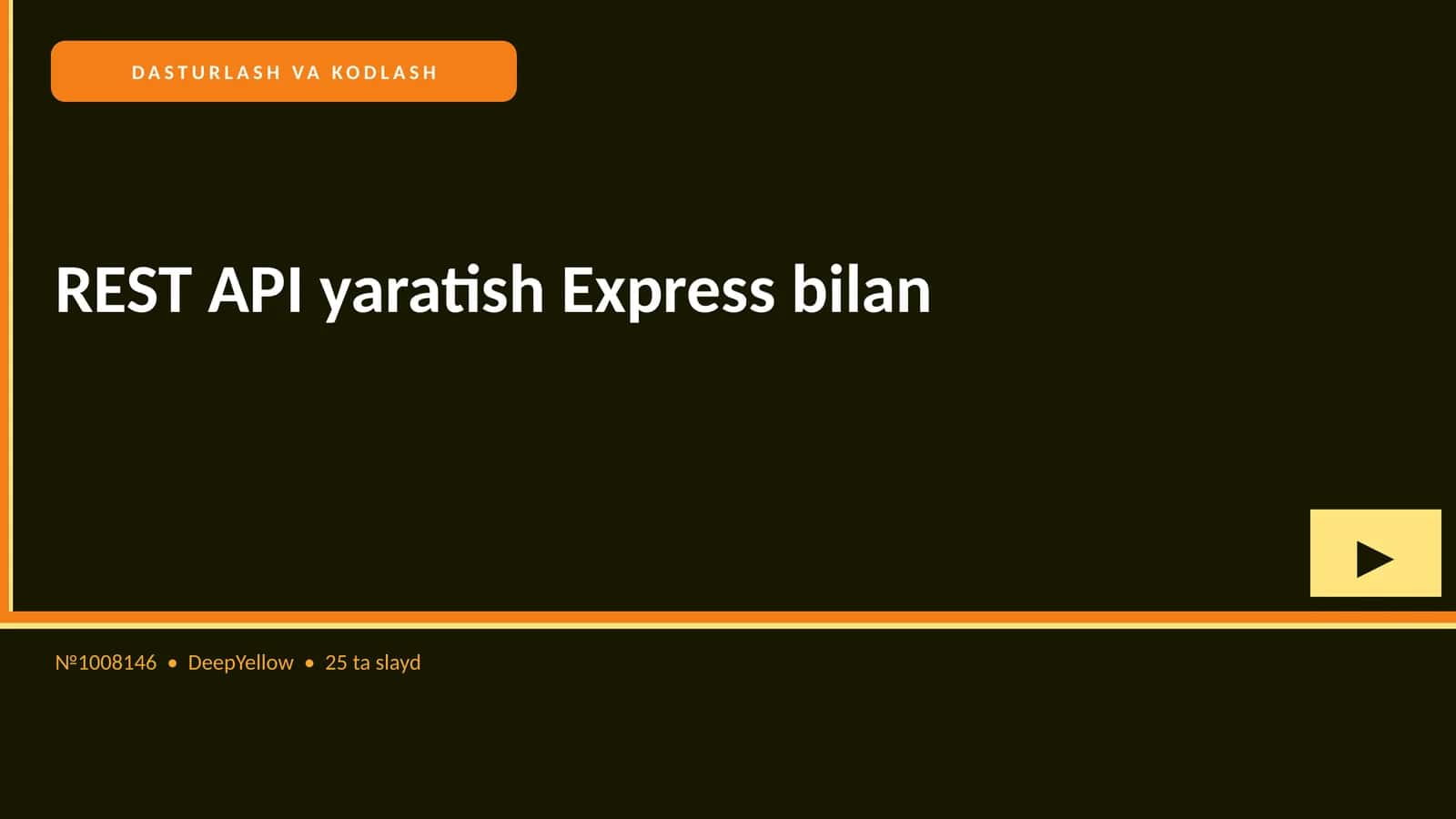 REST API yaratish Express bilan