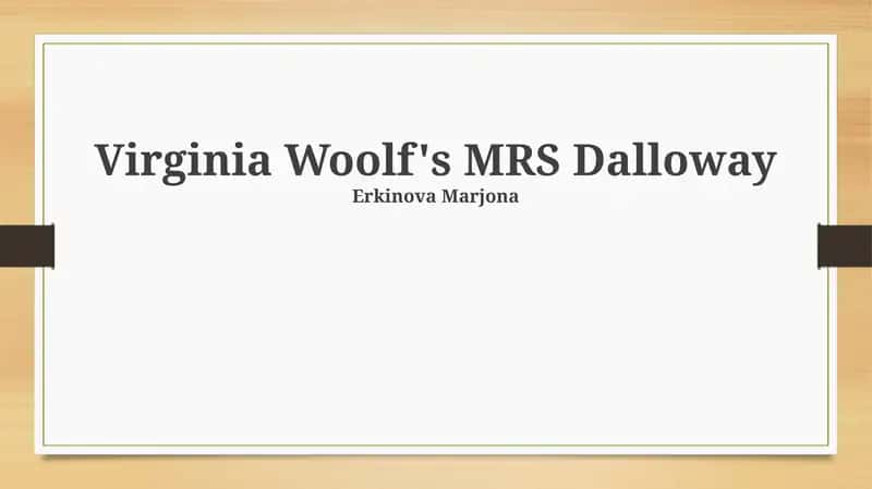 MRS Dalloway