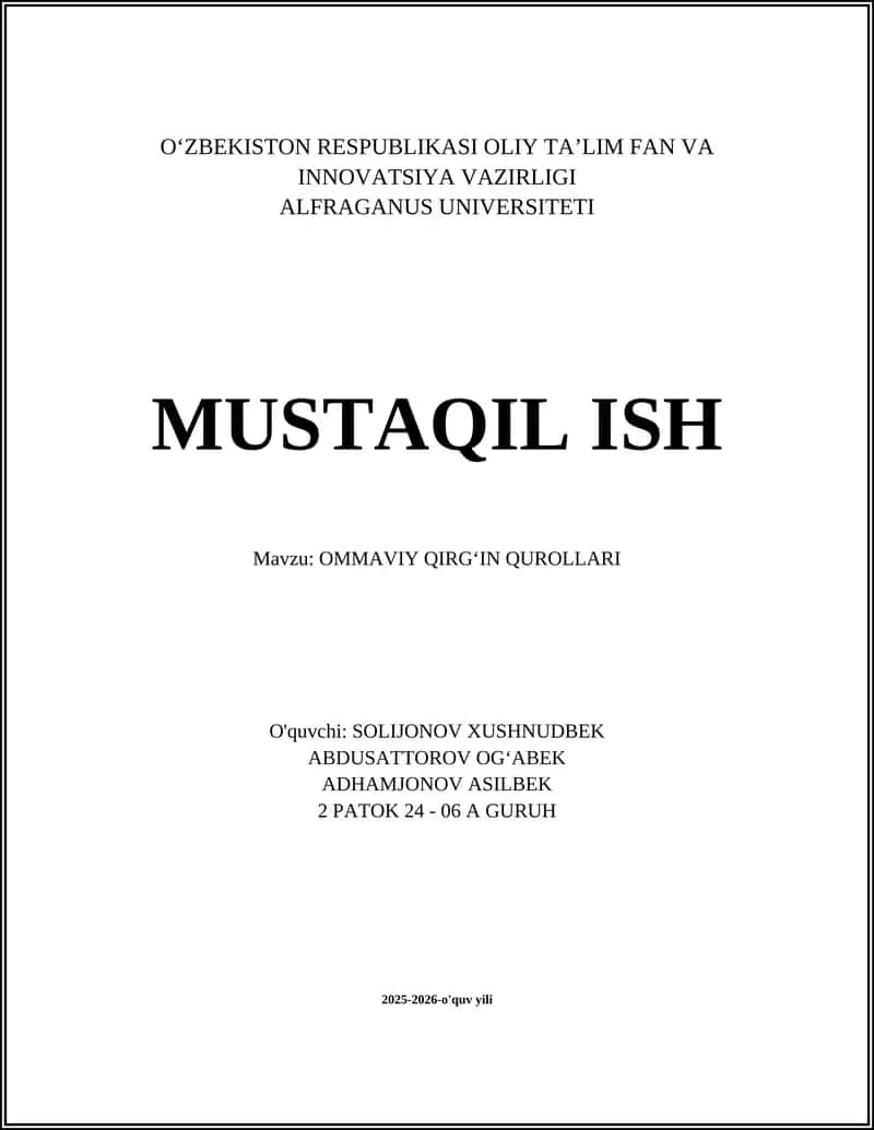 Ommaviy Qirgʻin Qurollari