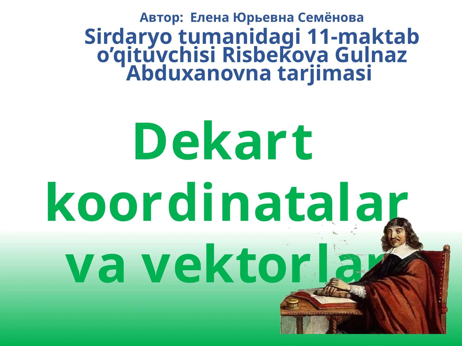 Dekart koordinatalar va vektorlar