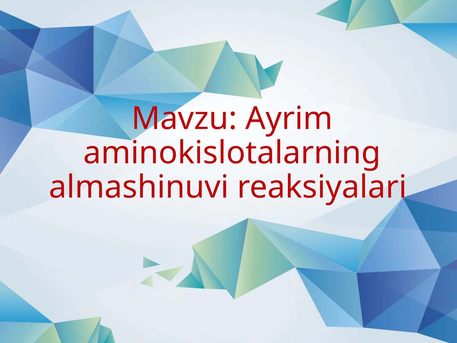 Ayrima minokislotalarning almashinuvir eaksiyalari