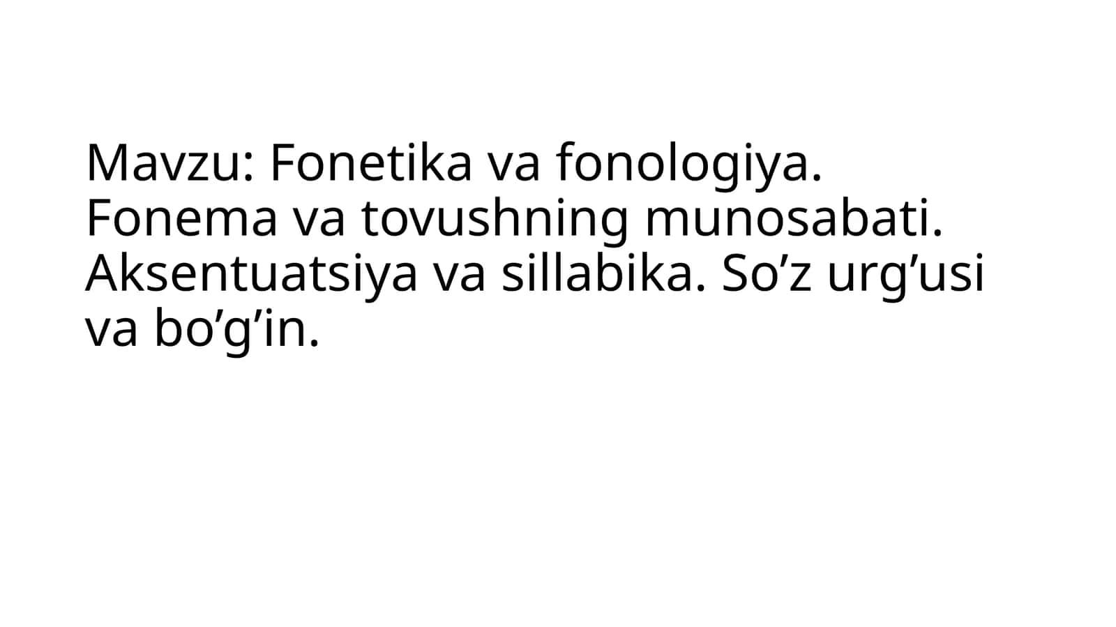 Fonetika va fonologiya